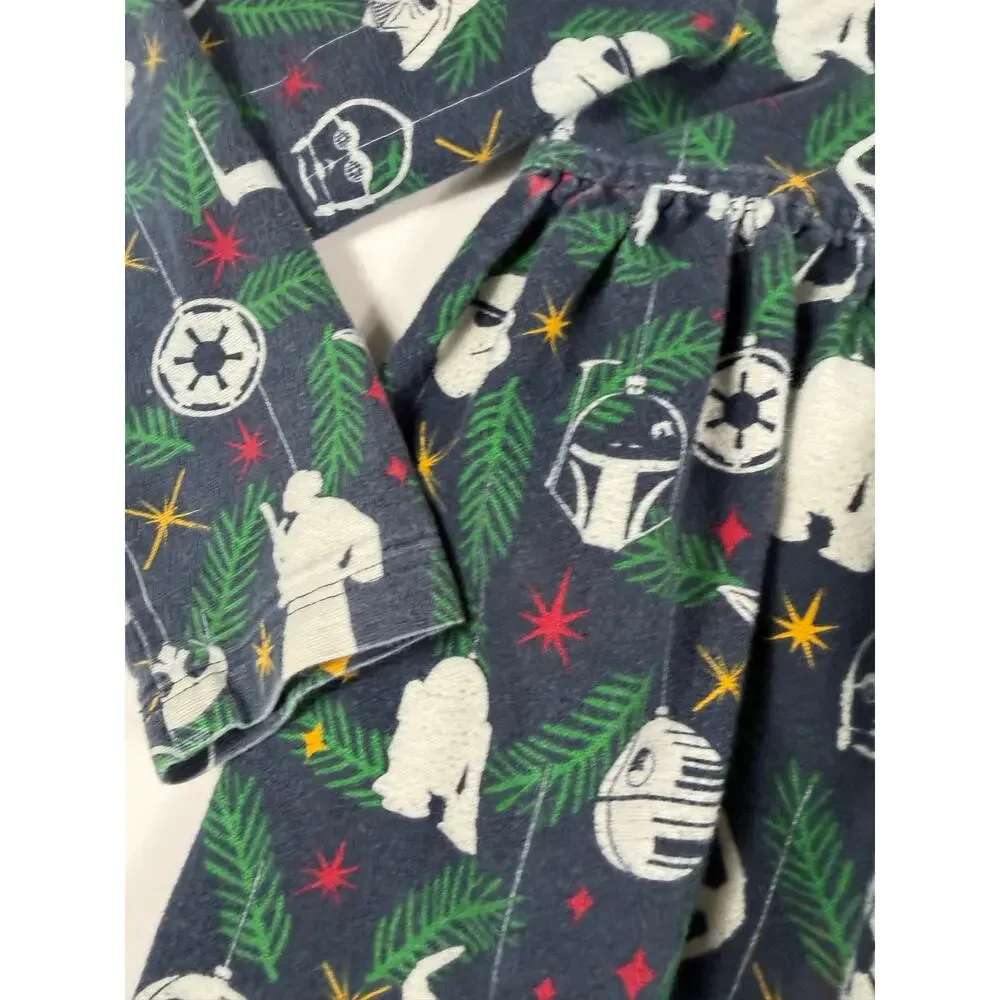 Hanna Andersson Star Wars Christmas Holiday Sleep Gown Pajamas Navy 6-7